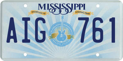MS license plate AIG761
