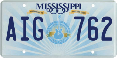 MS license plate AIG762
