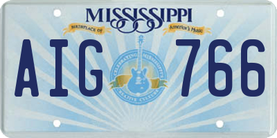 MS license plate AIG766