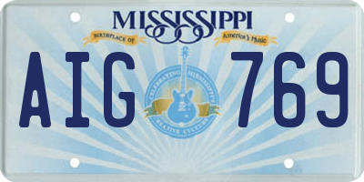MS license plate AIG769