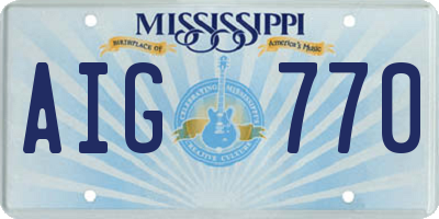 MS license plate AIG770