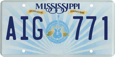 MS license plate AIG771