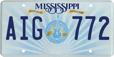 MS license plate AIG772