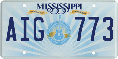 MS license plate AIG773