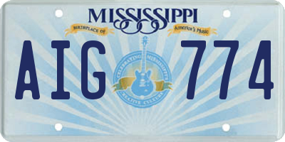 MS license plate AIG774
