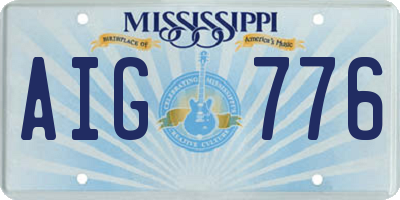 MS license plate AIG776