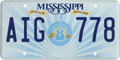 MS license plate AIG778