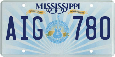 MS license plate AIG780