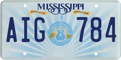 MS license plate AIG784
