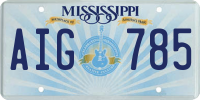 MS license plate AIG785