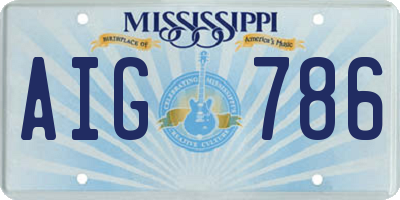 MS license plate AIG786
