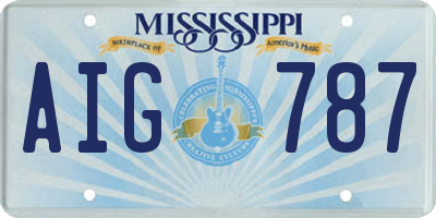 MS license plate AIG787