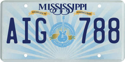 MS license plate AIG788