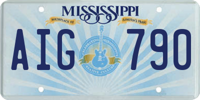 MS license plate AIG790