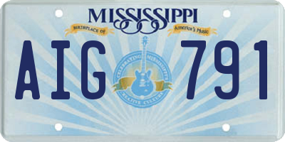 MS license plate AIG791