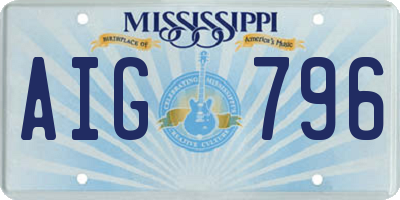 MS license plate AIG796
