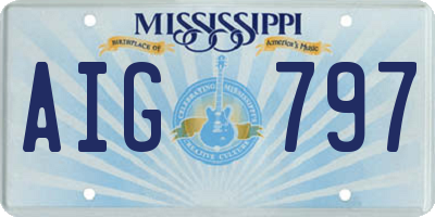 MS license plate AIG797