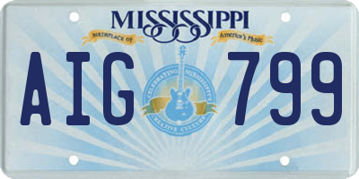 MS license plate AIG799