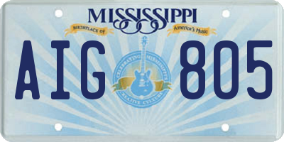 MS license plate AIG805