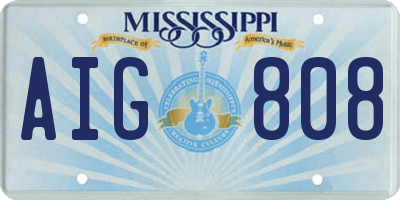 MS license plate AIG808