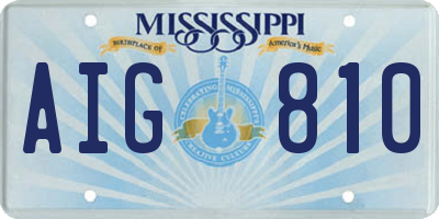 MS license plate AIG810