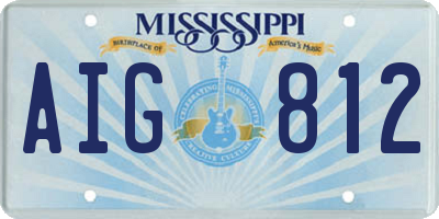 MS license plate AIG812