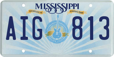 MS license plate AIG813