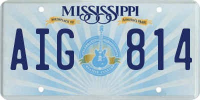MS license plate AIG814