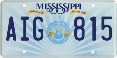 MS license plate AIG815