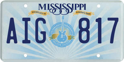 MS license plate AIG817