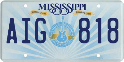 MS license plate AIG818