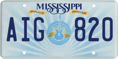 MS license plate AIG820