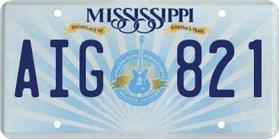 MS license plate AIG821