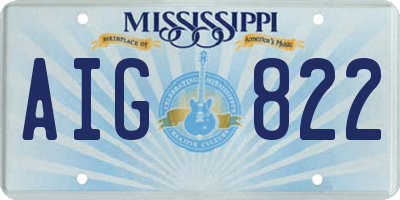 MS license plate AIG822