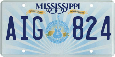 MS license plate AIG824