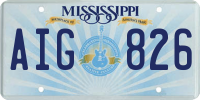 MS license plate AIG826