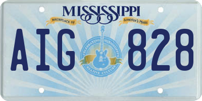 MS license plate AIG828