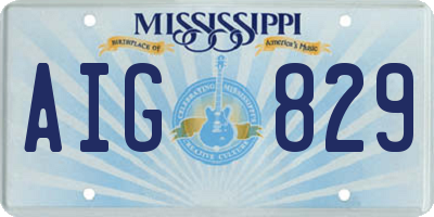 MS license plate AIG829