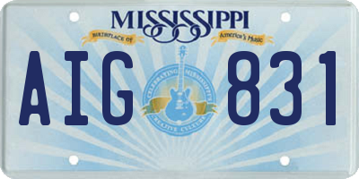 MS license plate AIG831