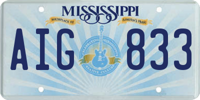 MS license plate AIG833
