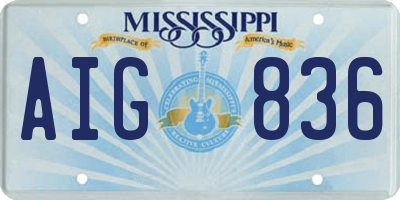 MS license plate AIG836