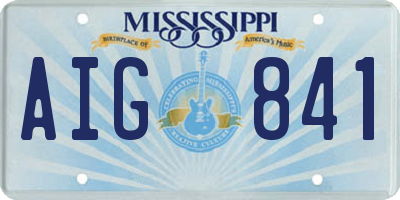 MS license plate AIG841