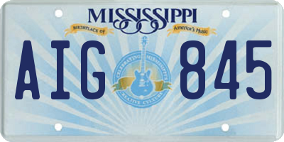 MS license plate AIG845