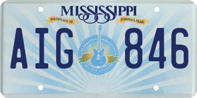 MS license plate AIG846