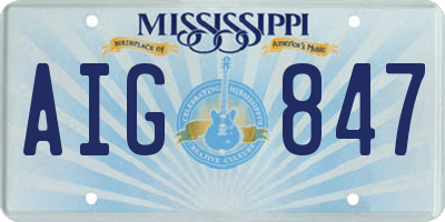MS license plate AIG847