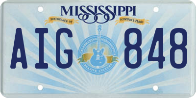 MS license plate AIG848