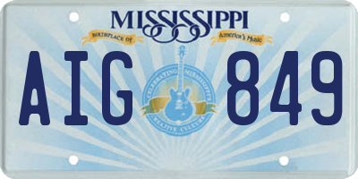 MS license plate AIG849