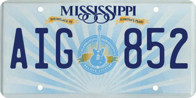 MS license plate AIG852