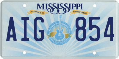 MS license plate AIG854
