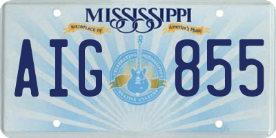 MS license plate AIG855